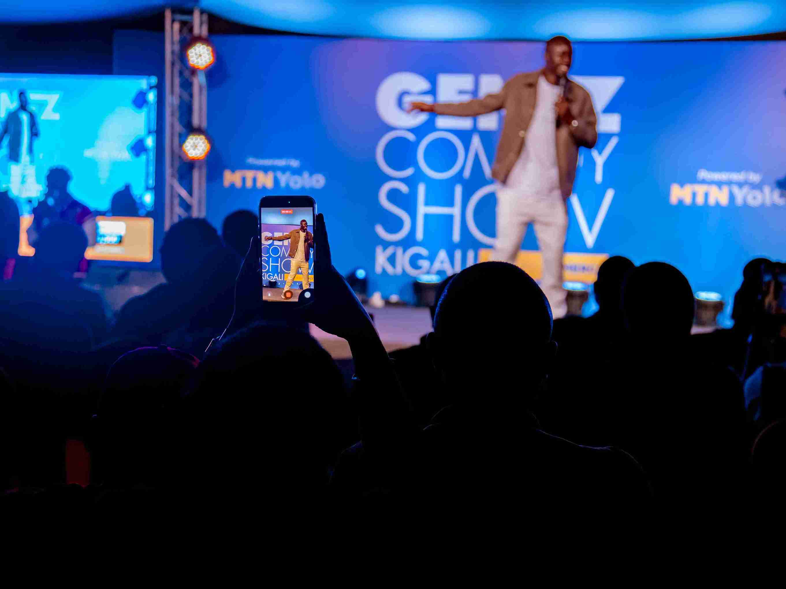 Comedian on stage